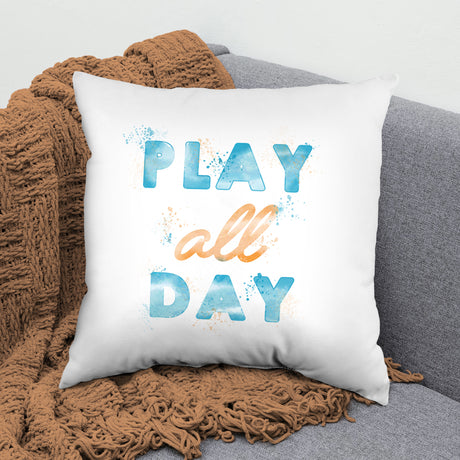 Play All Day Decorative Pillow, 16" x 16", Made in the USA, 2 Sizes