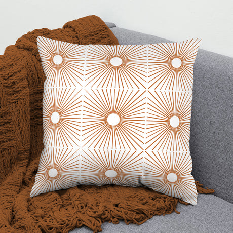 Geometric Mid Century Modern Grid Rays Decorative Pillow, 2 Sizes, Made in the USA