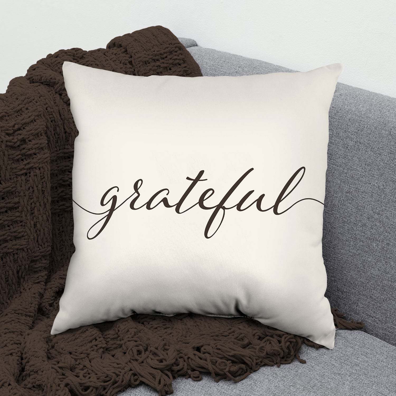 Grateful Decorative Pillow, Made in the USA, 2 Sizes