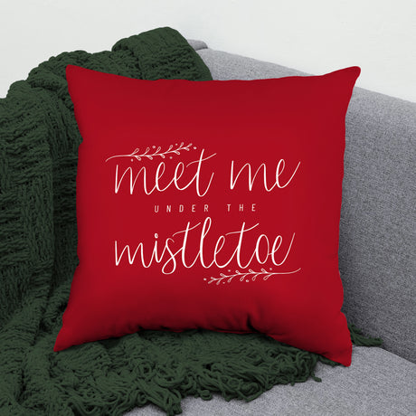 Meet Me Under the Mistletoe Decorative Pillow, Made in the USA, 2 Sizes
