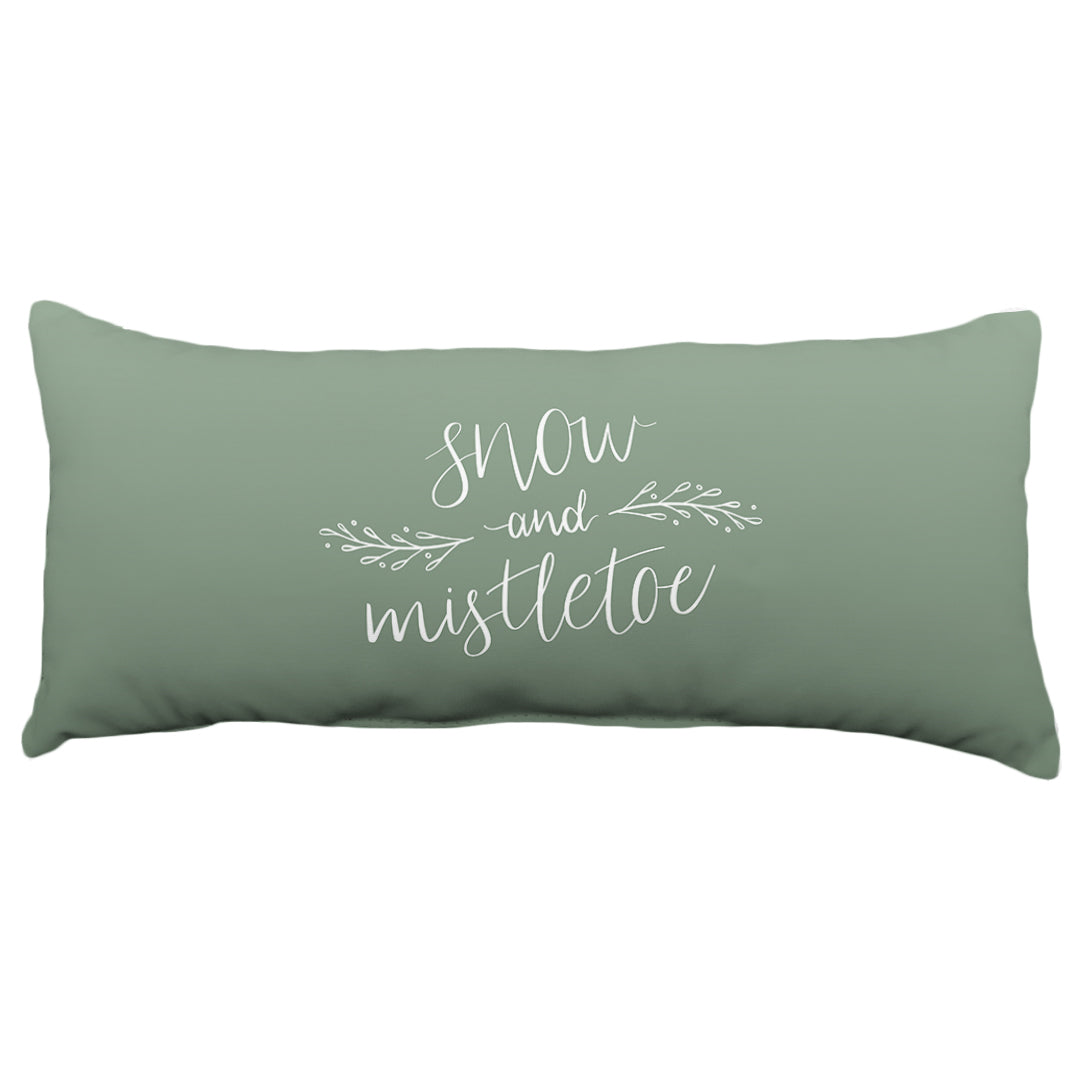 Snow & Mistletoe Decorative Pillow, 2 Sizes, Made in the USA