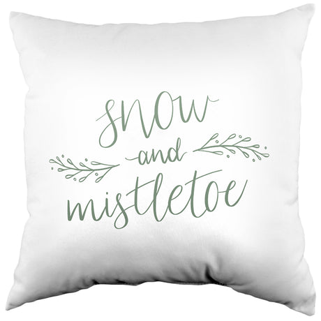 Snow & Mistletoe Decorative Pillow, 2 Sizes, Made in the USA