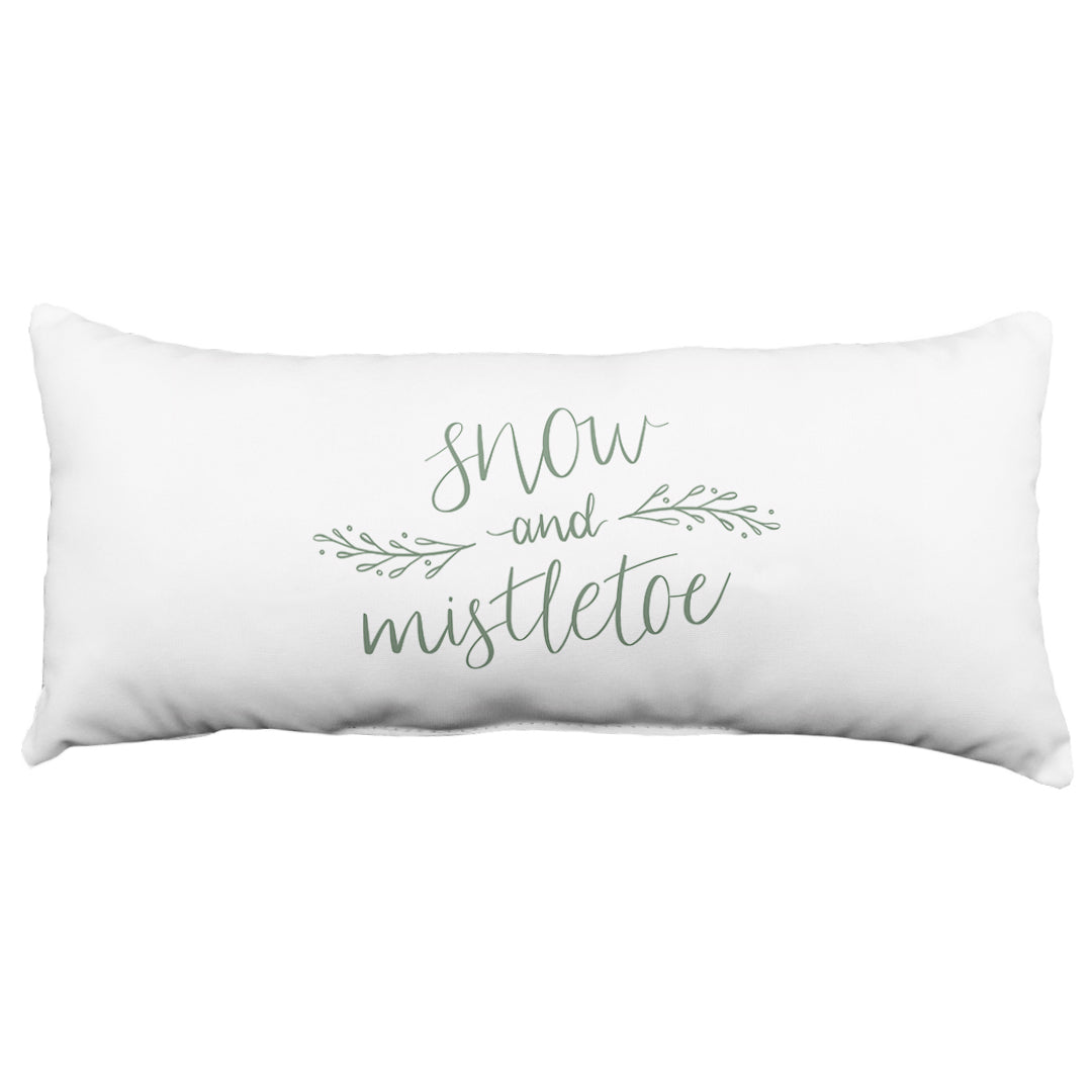 Snow & Mistletoe Decorative Pillow, 2 Sizes, Made in the USA