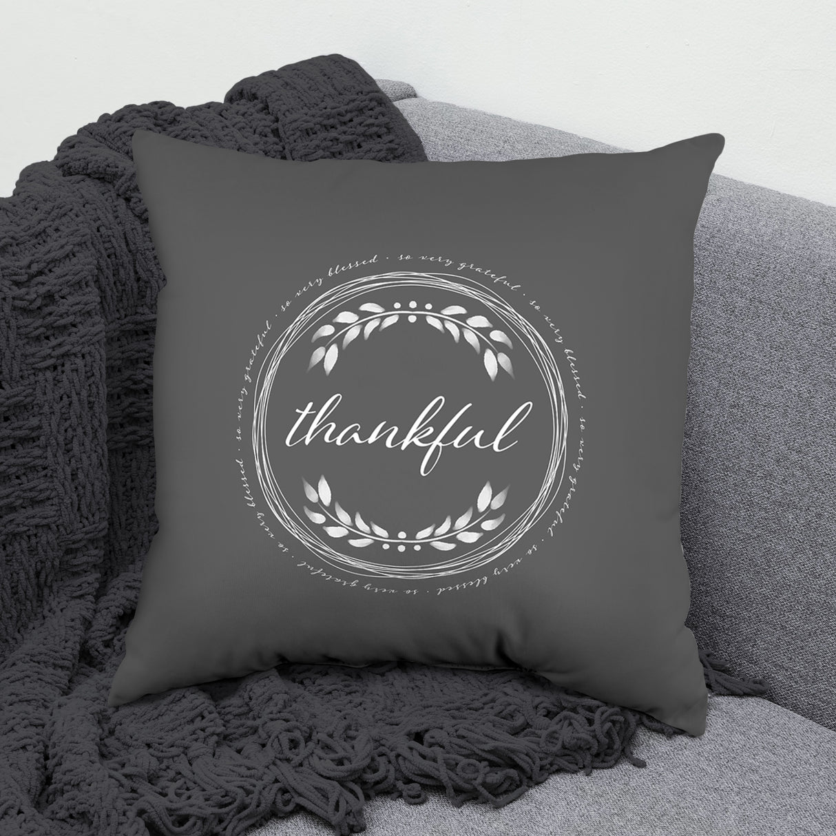 So Very Grateful Decorative Pillow, Made in the USA