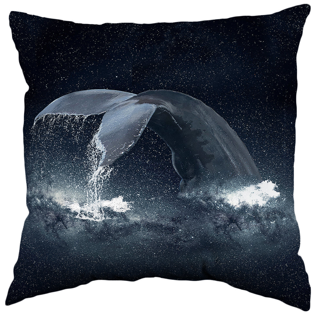 Whale Galaxy Decorative Pillow, Made in the USA, 2 Sizes