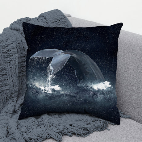Whale Galaxy Decorative Pillow, Made in the USA, 2 Sizes