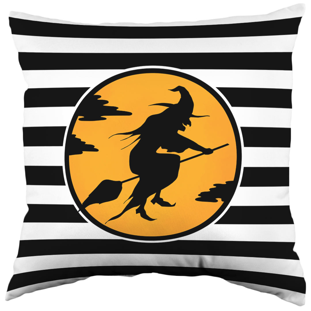 Witch Silhouette Decorative Pillow, Made in the USA, 2 Sizes