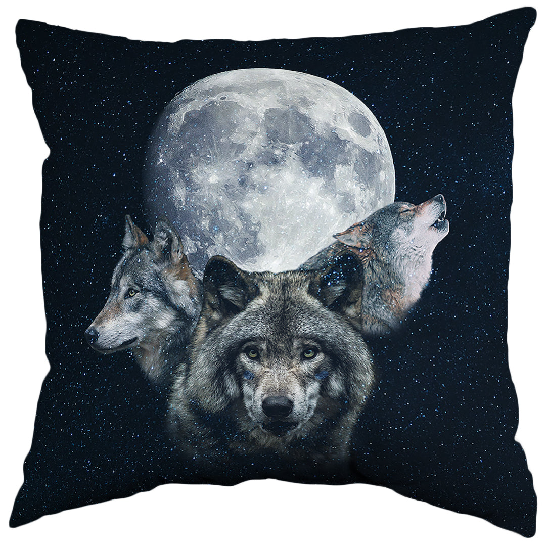 Wolves Decorative Pillow, Made in the USA, 2 Sizes