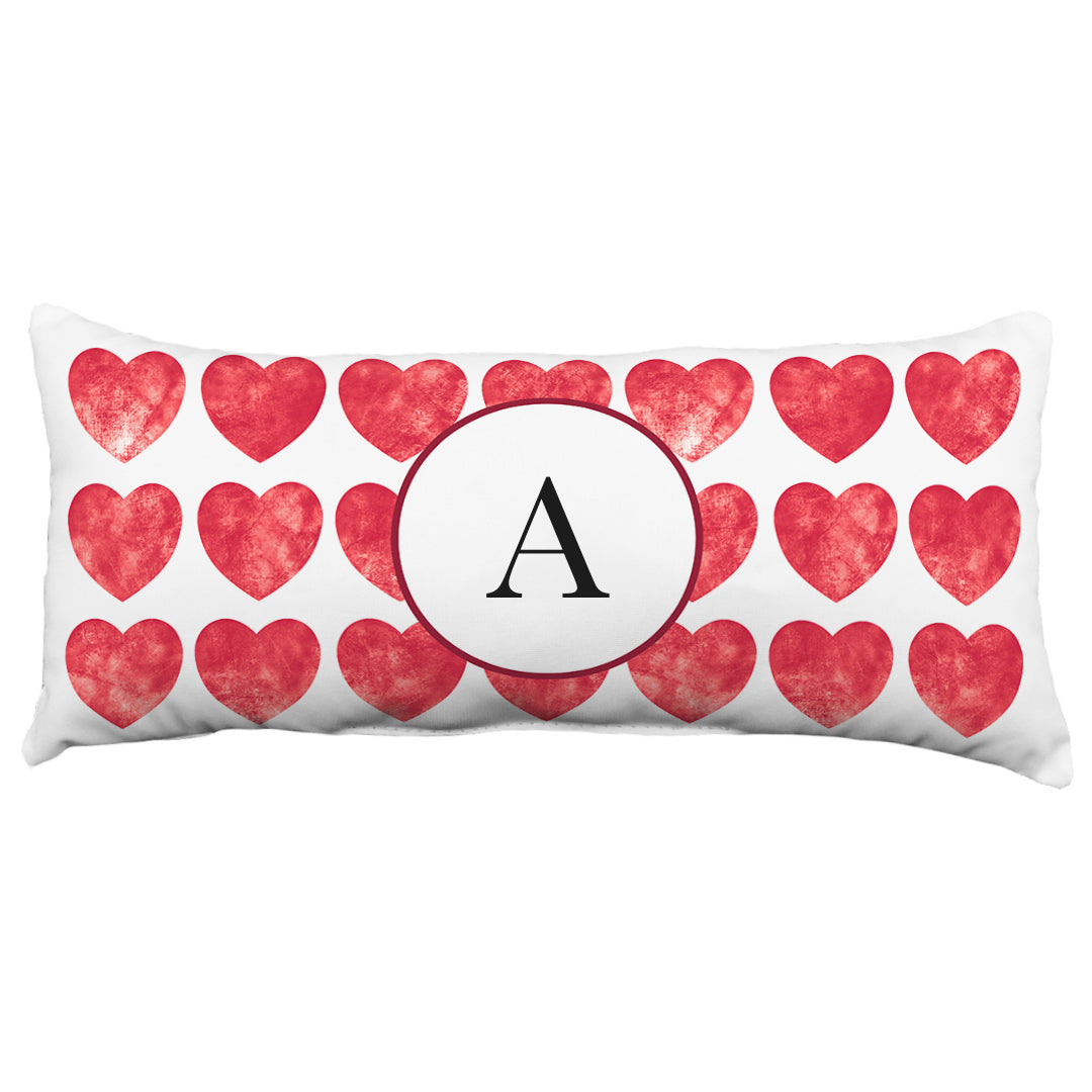 Heart Pattern Monogram Decorative Pillow