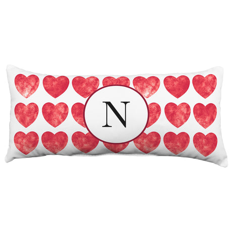 Heart Pattern Monogram Decorative Pillow