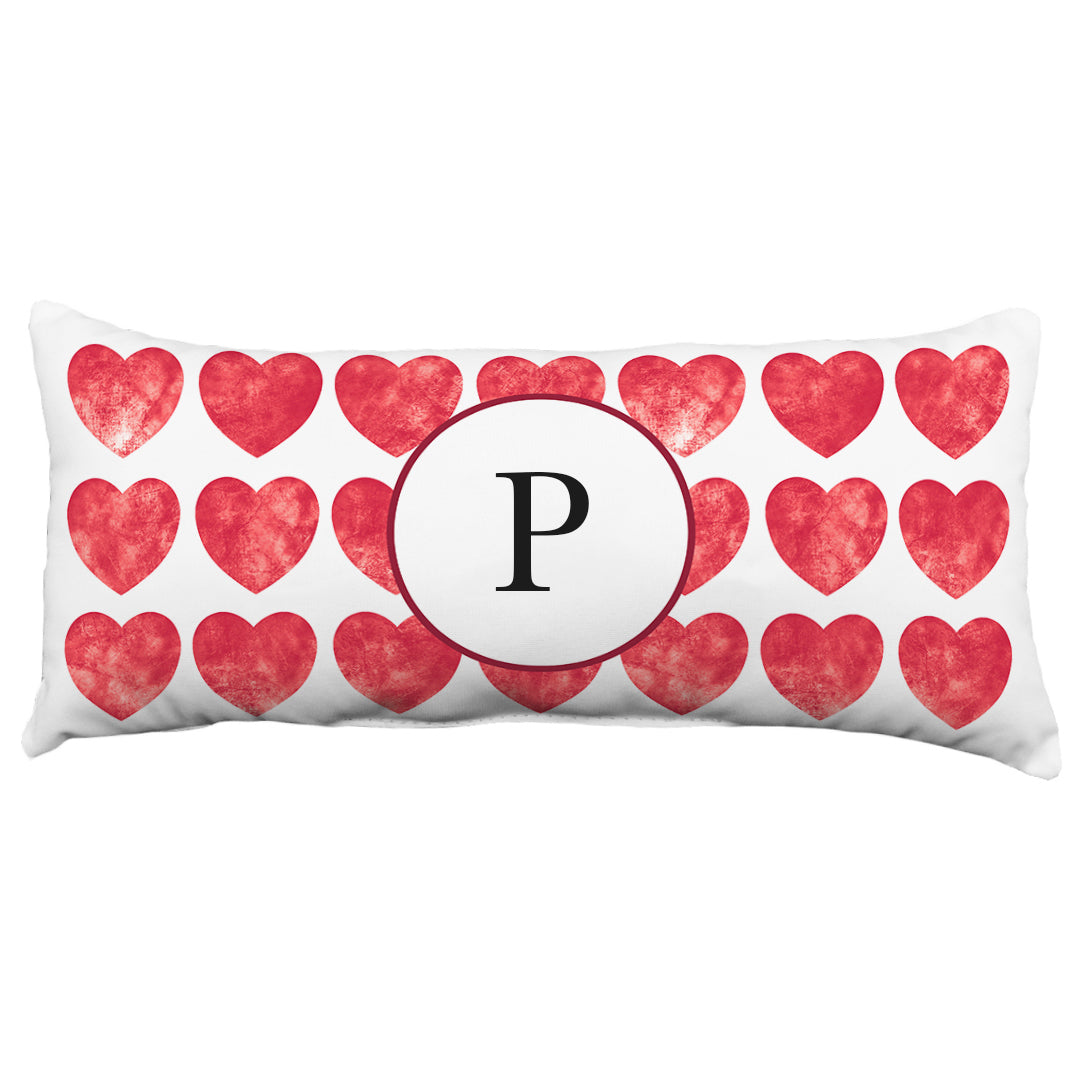 Heart Pattern Monogram Decorative Pillow