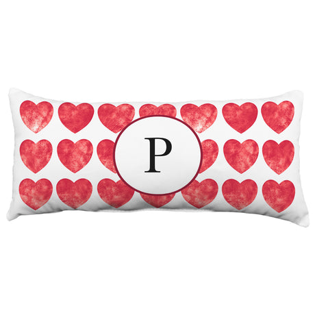 Heart Pattern Monogram Decorative Pillow