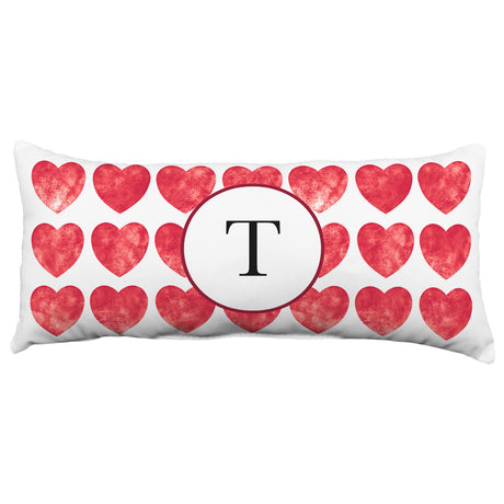 Heart Pattern Monogram Decorative Pillow