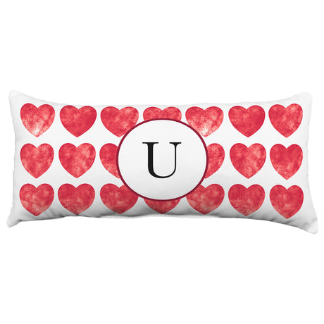 Heart Pattern Monogram Decorative Pillow