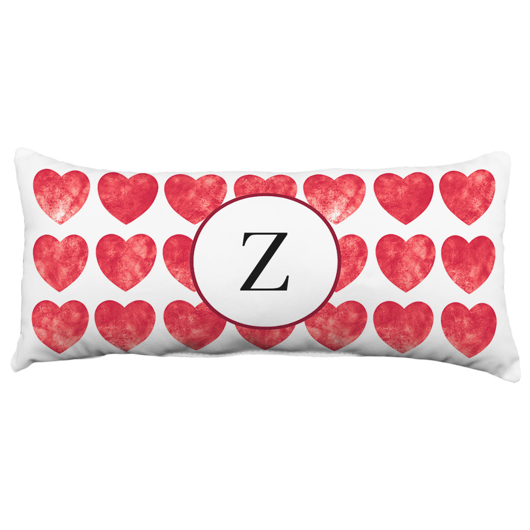 Heart Pattern Monogram Decorative Pillow