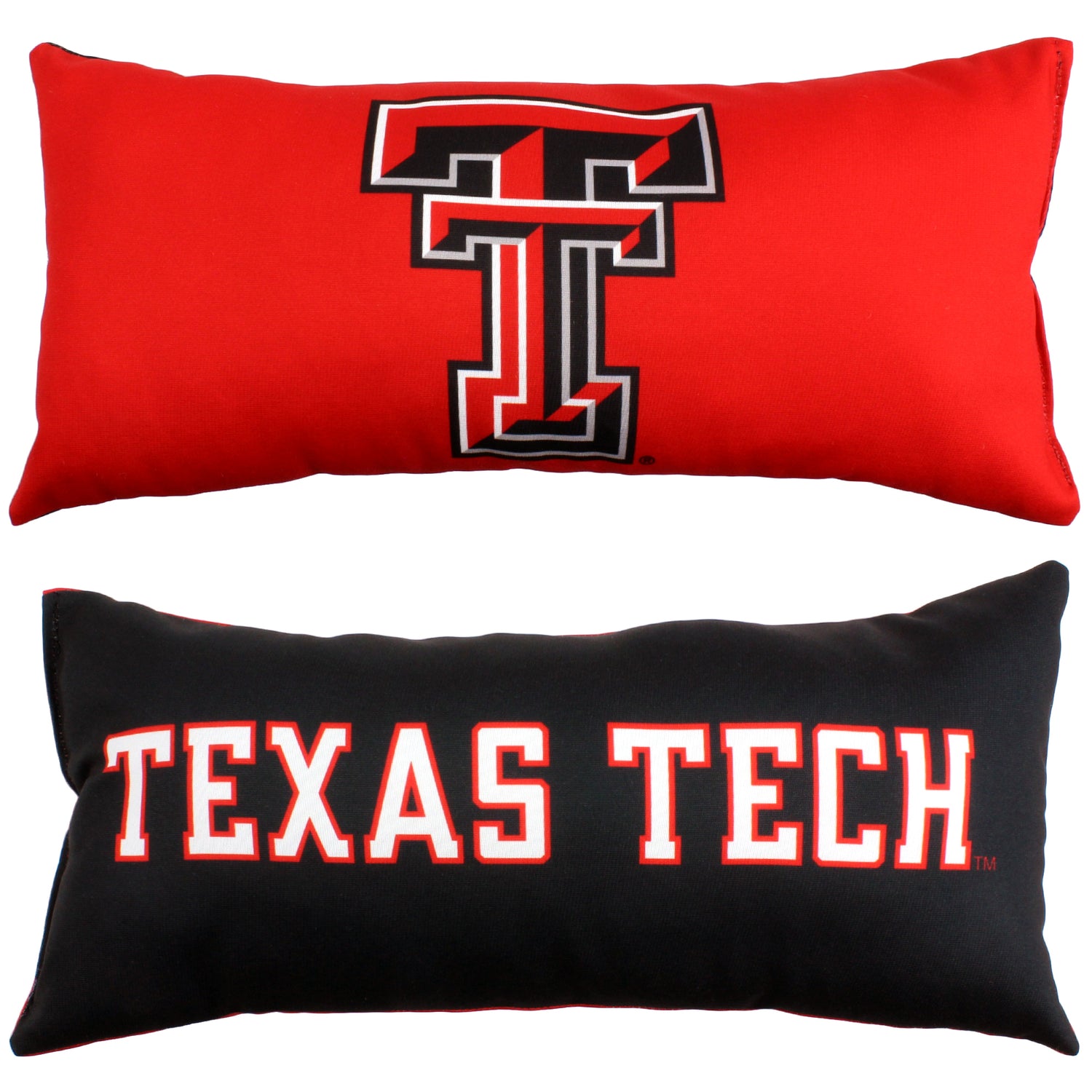 Texas Tech Red Raiders 2 Sided Bolster Travel Pillow, 16" x 6", Made in the USA