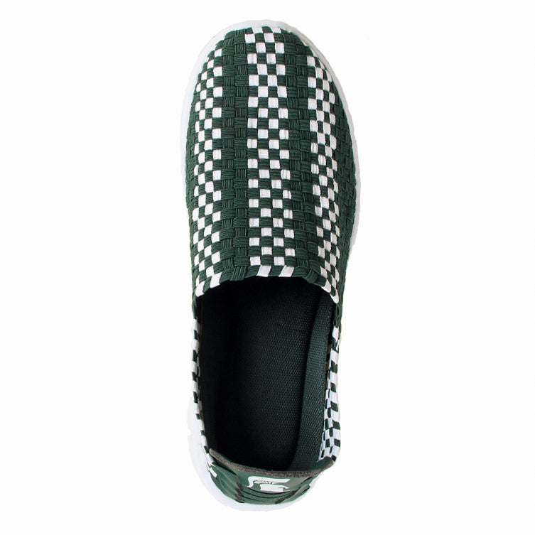 Michigan State Spartan Woven Colors Comfy Slip On Shoes