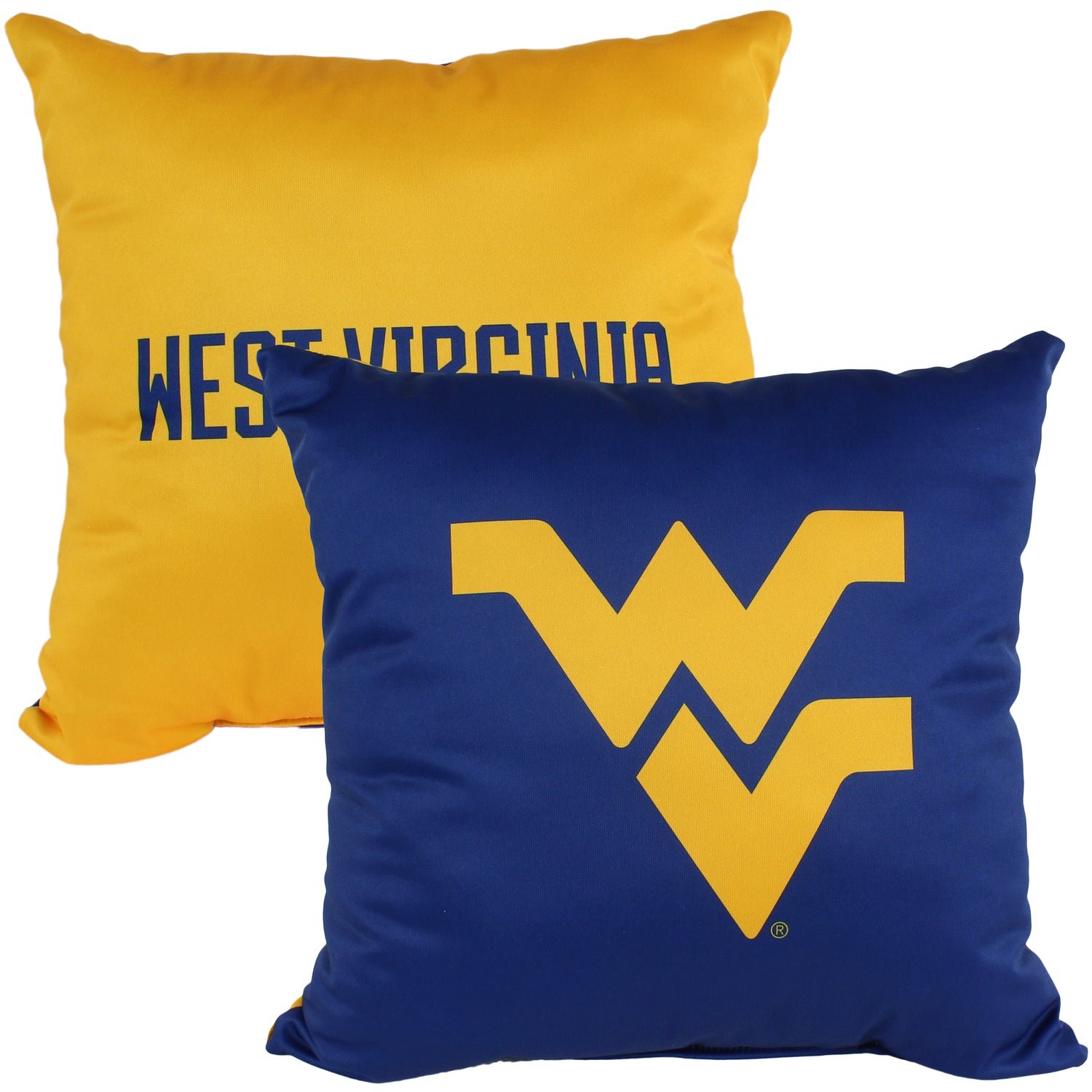 West Virginia Mountaineers 2 Sided Decorative Pillow, 16" x 16", Made in the USA