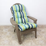 Seaside Stripes Indoor Outdoor Adirondack Patio Chair Cushion