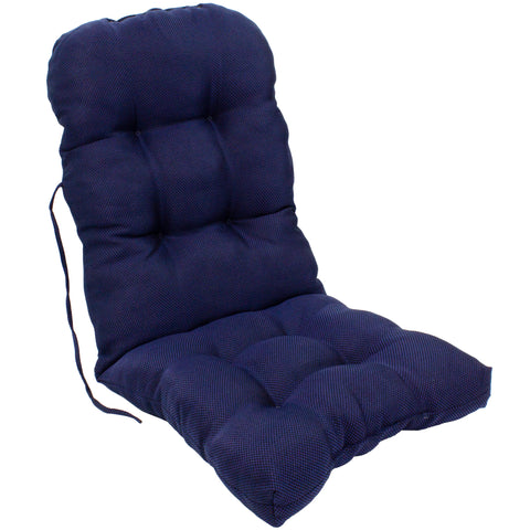 Indigo and Black Weave Indoor Outdoor Adirondack Patio Chair Cushion