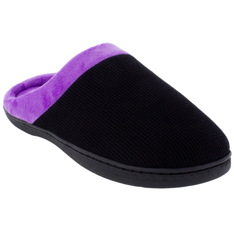 Black and Purple Clog Slipper