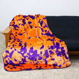 Clemson Tigers Plush Throw Blanket, Bedspread, 86" x 63"