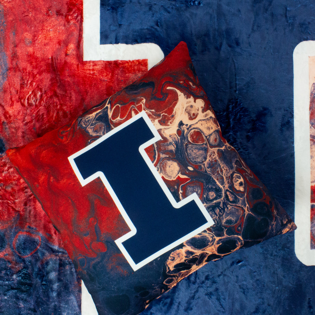 Illinois Fighting Illini 2 Sided Color Swept Decorative Pillow, 16" x 16"