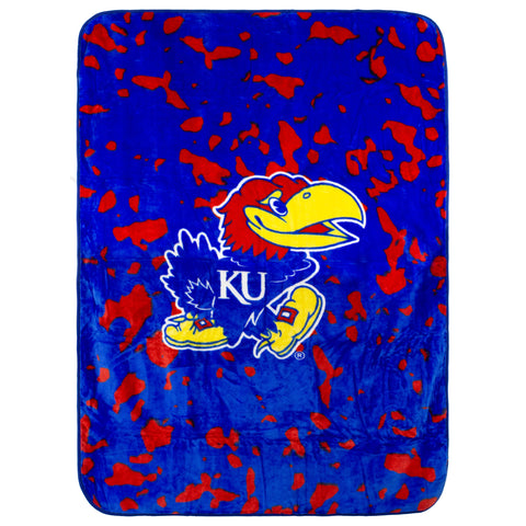 Kansas Jayhawks Plush Throw Blanket, Bedspread, 86" x 63"
