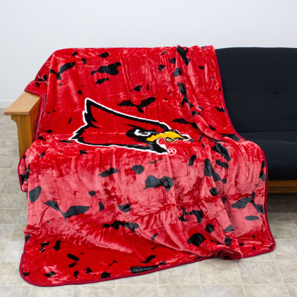 Louisville Cardinals Plush Throw Blanket, Bedspread, 86