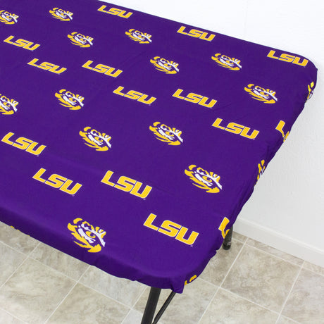 LSU Tigers Fitted Table Cover / Tablecloth:  3 Sizes Available