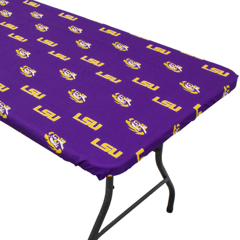 LSU Tigers Fitted Table Cover / Tablecloth:  3 Sizes Available