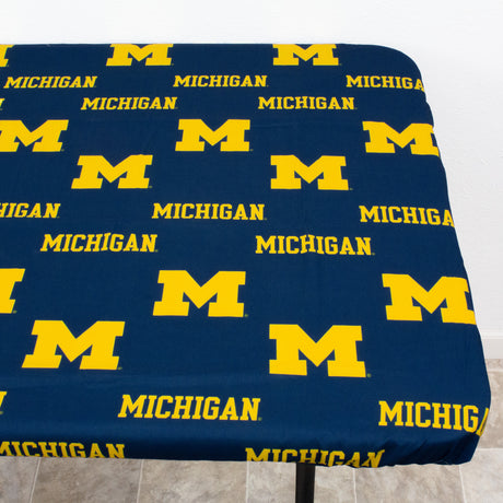Michigan Wolverines Fitted Table Cover / Tablecloth:  3 Sizes Available