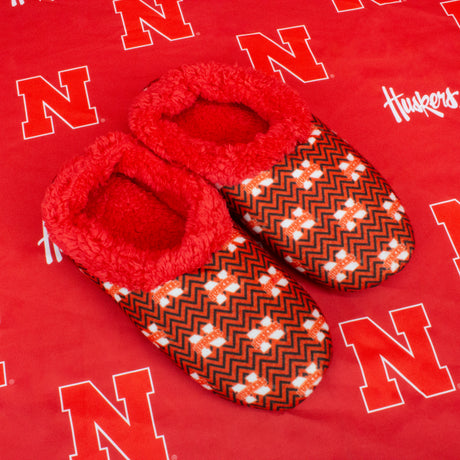 Nebraska Cornhuskers Chevron Slip On Slippers