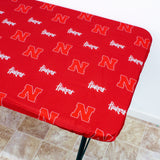 Nebraska Huskers Fitted Table Cover / Tablecloth:  3 Sizes Available