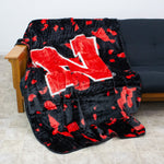 Nebraska Cornhuskers Plush Throw Blanket, Bedspread, 86" x 63"