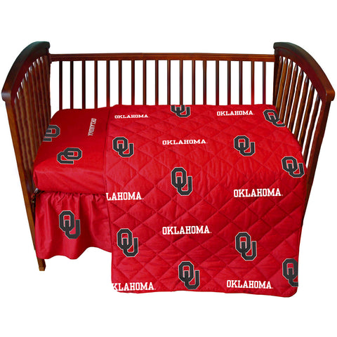 Oklahoma Sooners 4 piece Baby Crib Set