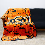 Oklahoma State Cowboys Plush Throw Blanket, Bedspread, 86" x 63"