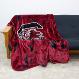 South Carolina Gamecocks Plush Throw Blanket, Bedspread, 86" x 63"