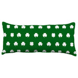 Green and White Clover Pattern Decorative Pillow, 2 Sizes, Made in the USA