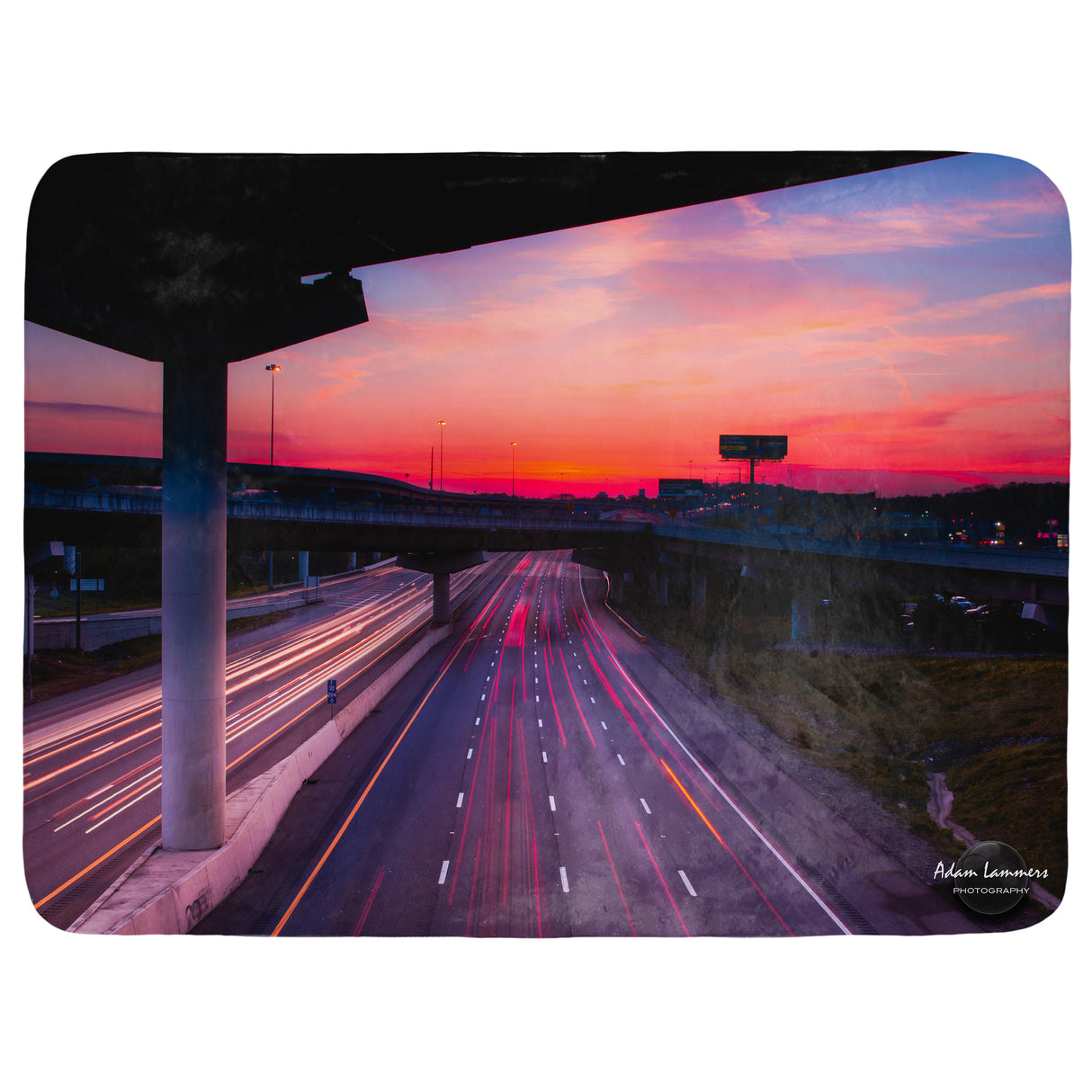 Highway Sunset Throw Blanket