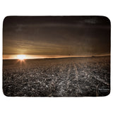 Cornfield Sunset after Harvest Throw Blanket