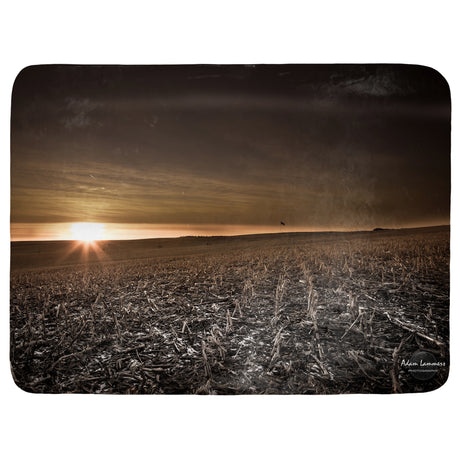 Cornfield Sunset after Harvest Throw Blanket