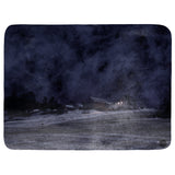 Winter Farm at Night Throw Blanket