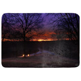 Twilight Road through Forest Throw Blanket