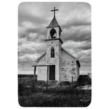 Abandoned Church Black and White Landscape Throw Blanket