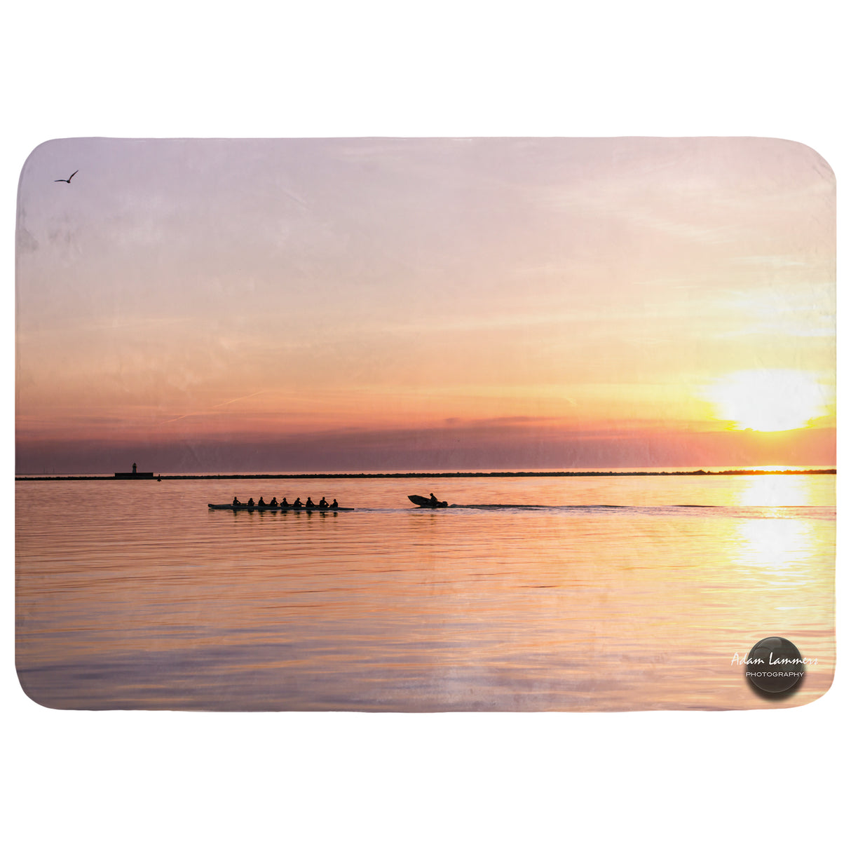 Ocean Sunset Rowing Team Throw Blanket