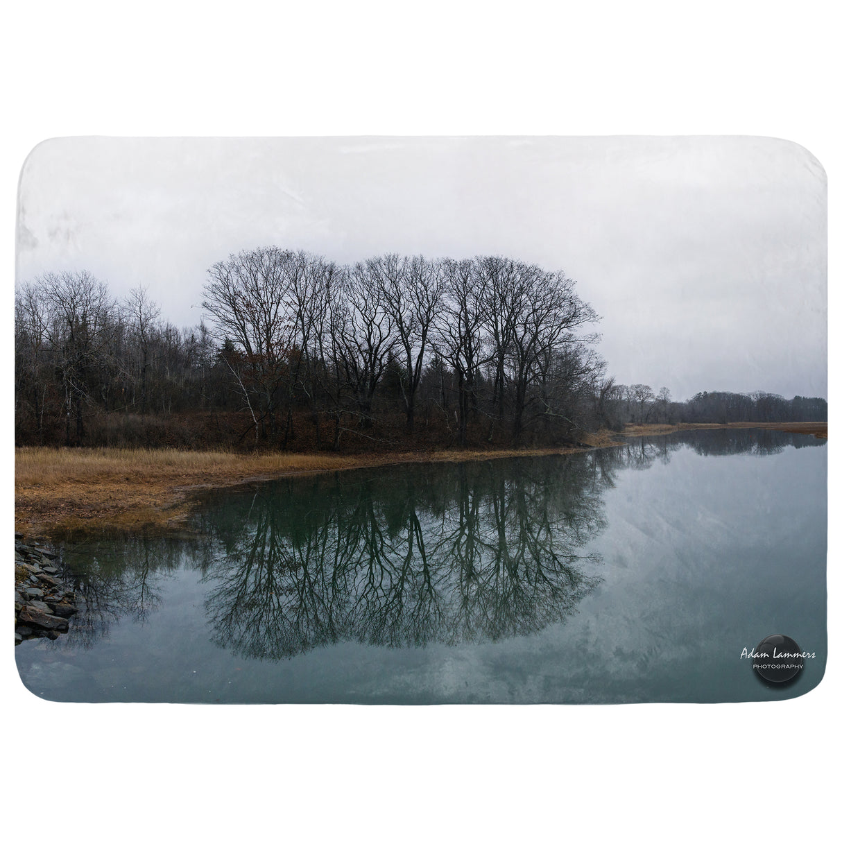 Fall Forest Lake Throw Blanket