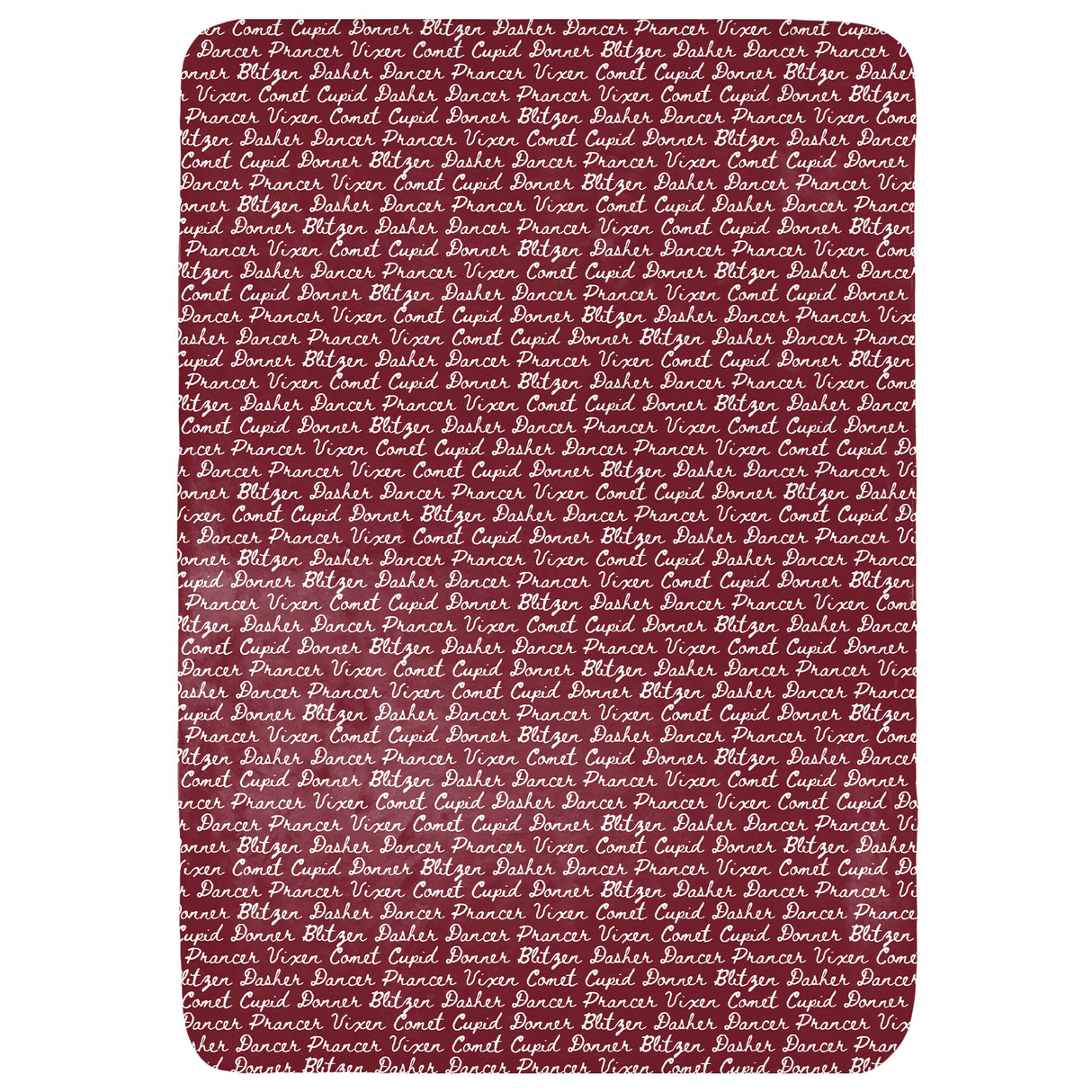 Reindeer Names Throw Blanket