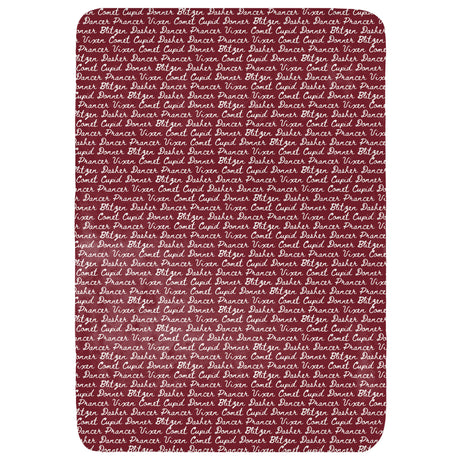 Reindeer Names Throw Blanket