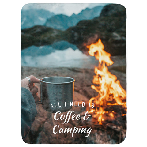 All I Need is Coffee & Camping Throw Blanket
